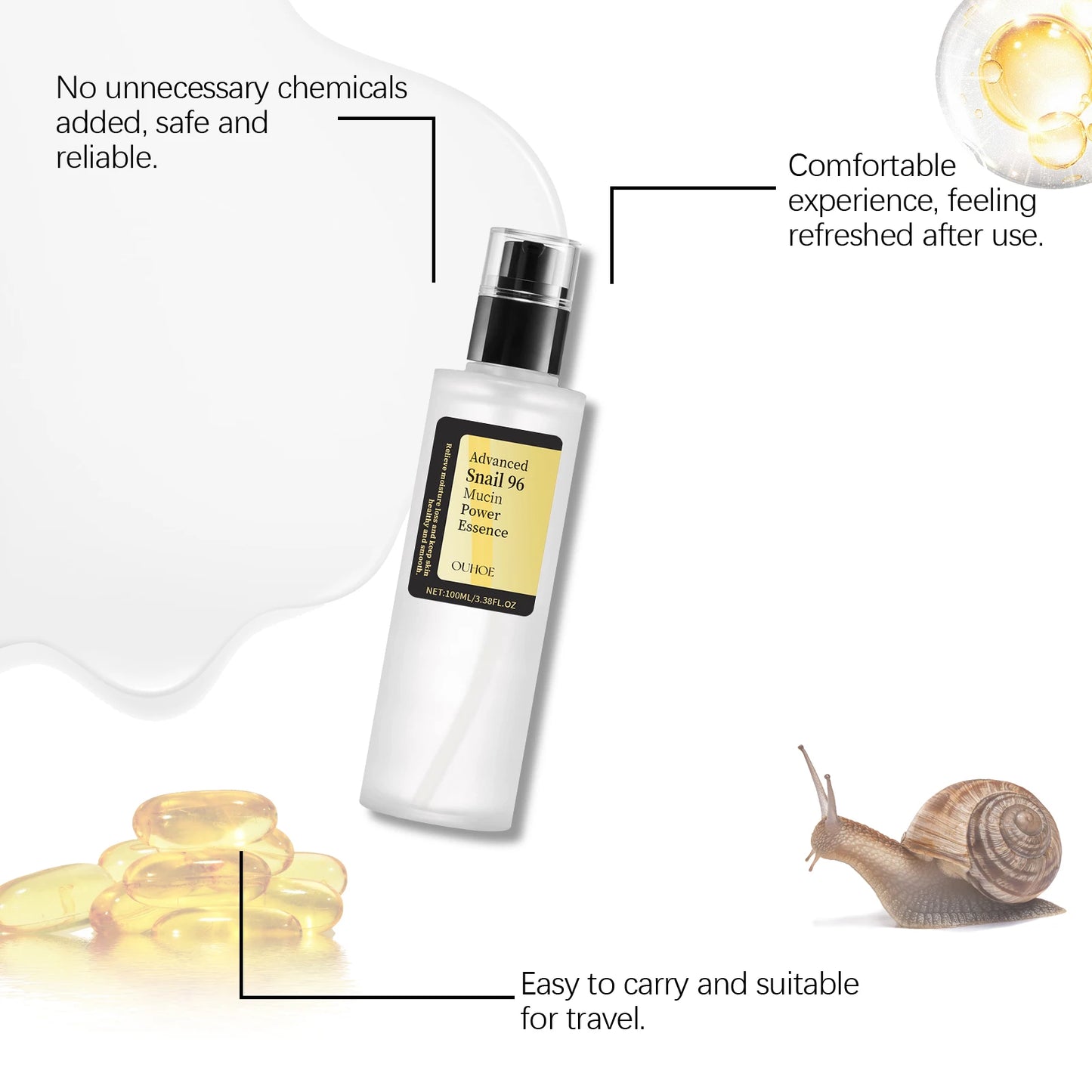 Advanced Snail 96 Mucin Power Essence Fading Fine Lines Moisturizing