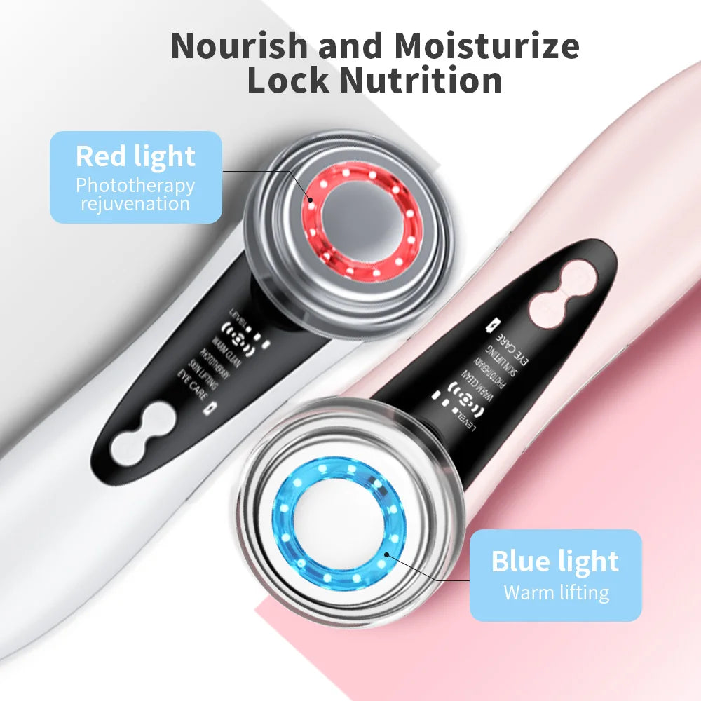 5 In 1 EMS Facial Massager LED Light Sonic Ion Vibration Skin Tightening Face Lifting Anti Wrinkle Beauty Device Skin Care Tool