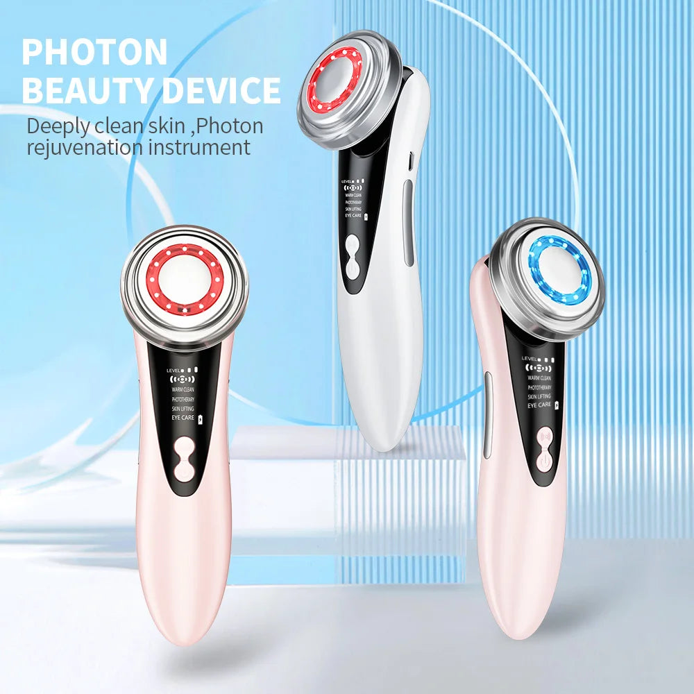 5 In 1 EMS Facial Massager LED Light Sonic Ion Vibration Skin Tightening Face Lifting Anti Wrinkle Beauty Device Skin Care Tool