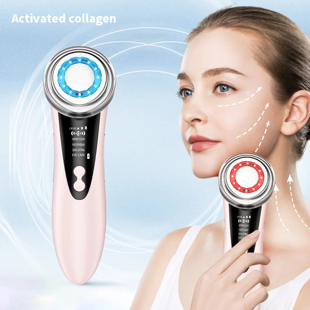 5 In 1 EMS Facial Massager LED Light Sonic Ion Vibration Skin Tightening Face Lifting Anti Wrinkle Beauty Device Skin Care Tool