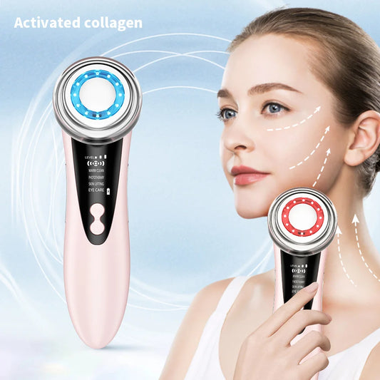 5 In 1 EMS Facial Massager LED Light Sonic Ion Vibration Skin Tightening Face Lifting Anti Wrinkle Beauty Device Skin Care Tool