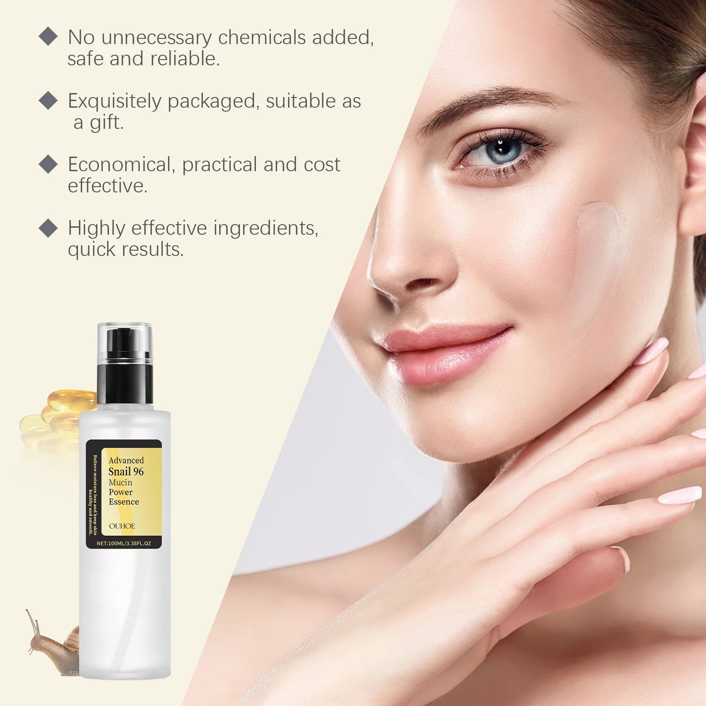 Advanced Snail 96 Mucin Power Essence Fading Fine Lines Moisturizing