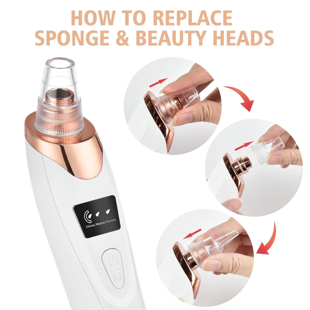 3 Suction Mode Blackhead Remover Face Cleansing Beauty Machine Dead Skin Remover Face Vacuum Blackhead Removal Skin Care Tool