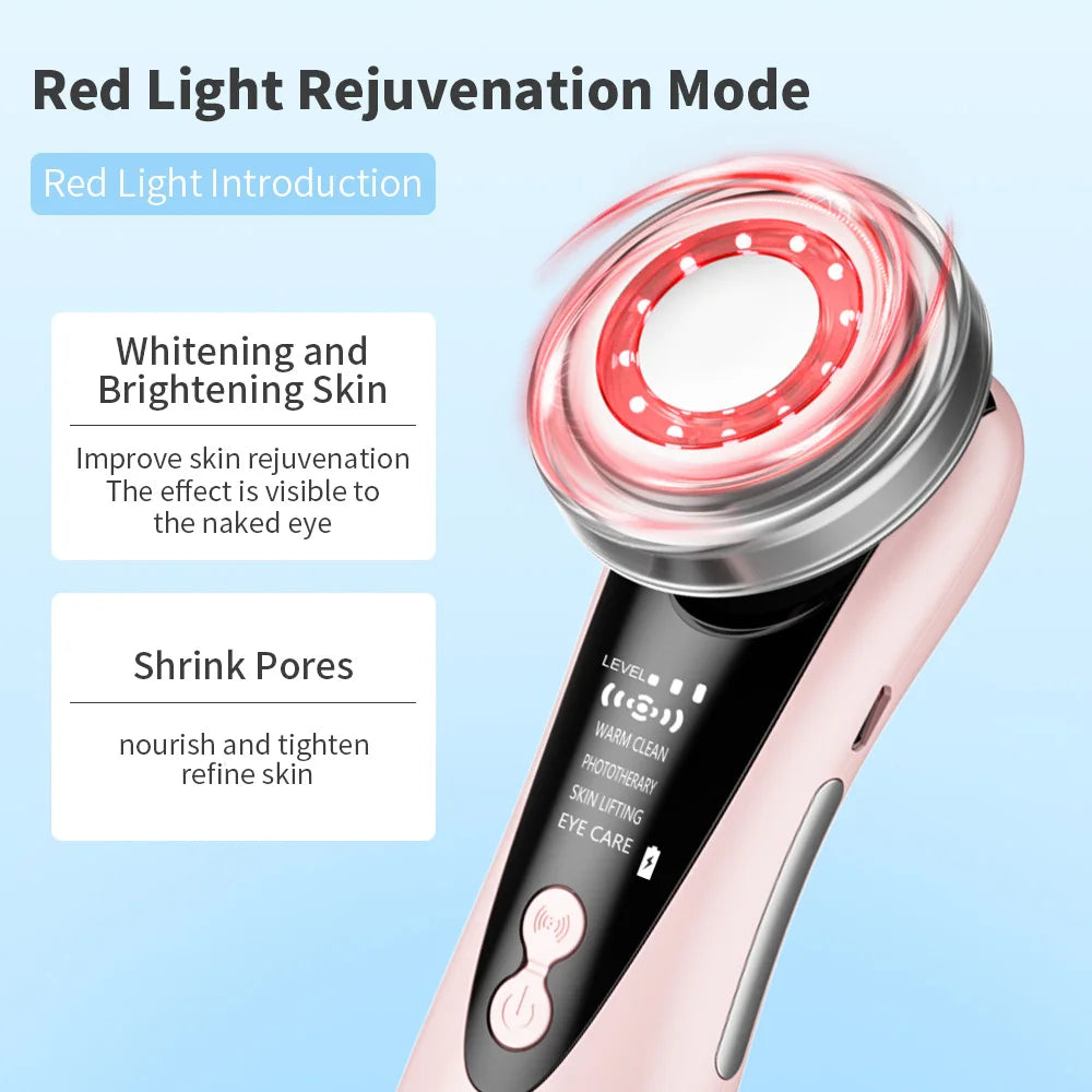 5 In 1 EMS Facial Massager LED Light Sonic Ion Vibration Skin Tightening Face Lifting Anti Wrinkle Beauty Device Skin Care Tool