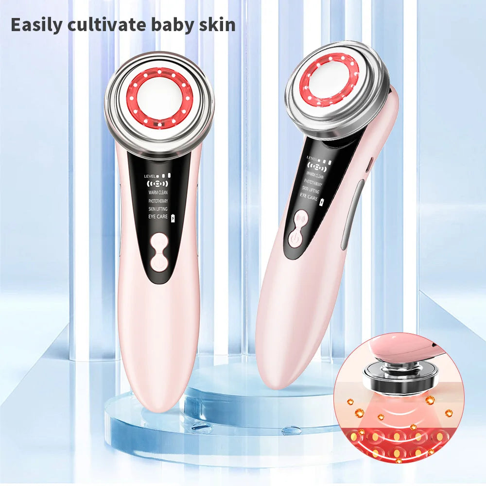 5 In 1 EMS Facial Massager LED Light Sonic Ion Vibration Skin Tightening Face Lifting Anti Wrinkle Beauty Device Skin Care Tool